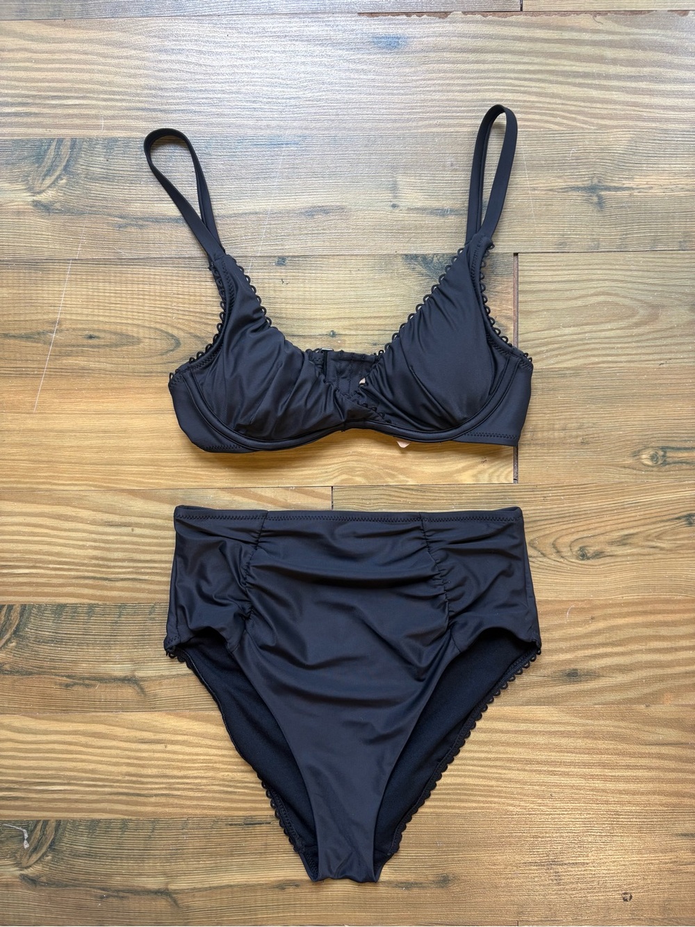 Adore Me Black High-Waist Bikini Set Sz S/32B
